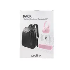 PROLINK - Pack 3 en 1 Rosado -Mochila, Audífonos y Parlante