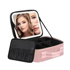 GENERICO - Neceser De Maquillaje Con aumento 3x 5x Espejo Led Organizador Maquillaje