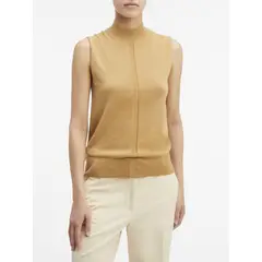 CALVIN KLEIN - SWEATER COTTON SILK SLEEVELESS SWEATER