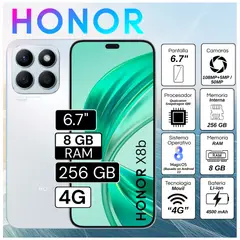 HONOR - Celular X8B 6.7" Pulg 8GB RAM 256GB MagicOS 8.0 - Plata Titanio