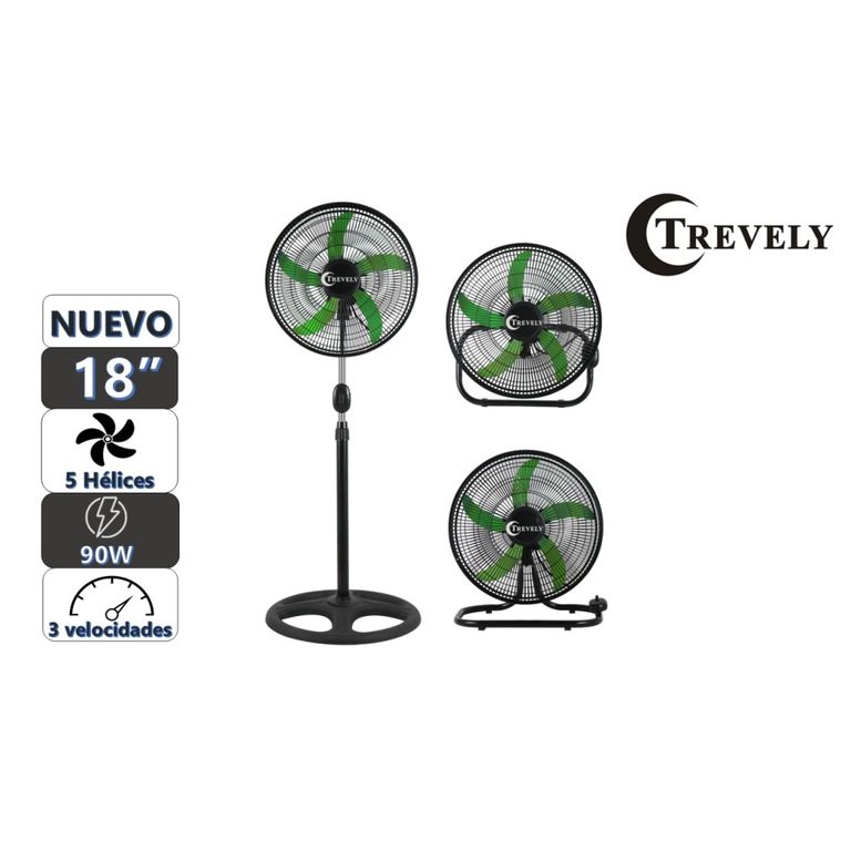 Ventilador 3 en 1 18" VT-1832 - 90W - verde