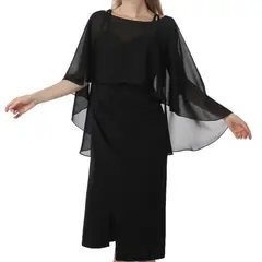 KAST PE - Capa Elegante Adriana de gasa color negro