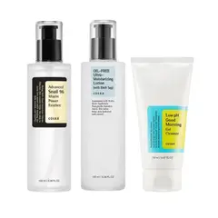 COSRX - ADVANCED SNAIL 96 MUCIN POWER ESSENCE + OIL FREE ULTRA MOISTURIZING LOTION + LOW PH GOOD MORNING GEL CLEANER