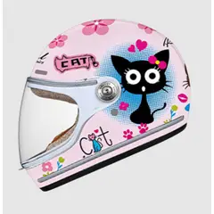GENERICO - CASCO MOTO ROYAL KIDS NIÑA CAT ROSA