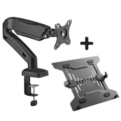 KOREANO SEGURIDAD E INNOVACION - SOPORTE DE ESCRITORIO PARA MONITOR 17-32 CON BANDEJA PARA LAPTOP 10-17 KE-DU01