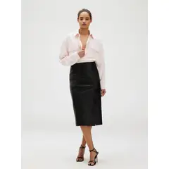 CALVIN KLEIN - BLUSA CREPE ROLL-TAB TOP