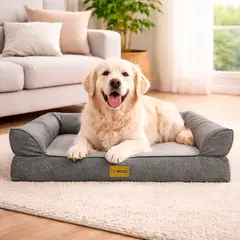 PET MOOD - Cama Para Perro Ortopédica De Verano Talla M Plomo Cuadrado