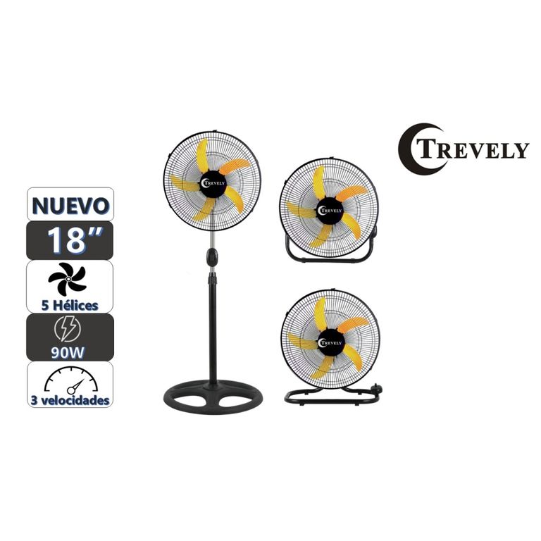 Ventilador 3 en 1 18" VT-1834 - 90W - amarillo