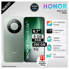 HONOR - Celular Magic 8 LITE 256GB 8GB RAM Verde REGISTRADO