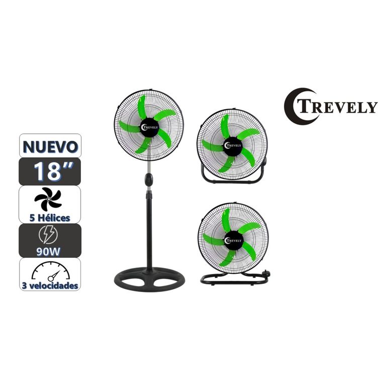Ventilador 3 en 1 18" VT-1834 - 90W - verde
