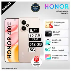 HONOR - Celular 400 5G 512GB 12GB Ram Dorado REGISTRADO