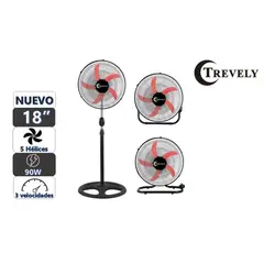 TREVELY - Ventilador 3 en 1 18" VT-1834 - 90W - naranja