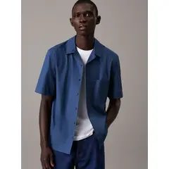 CALVIN KLEIN - CAMISA PAPER TOUCH S/S CUBAN SHIRT