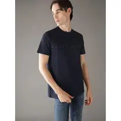 CALVIN KLEIN - CAMISETA SS ANGLED LOGO PIPING PIQUE CK