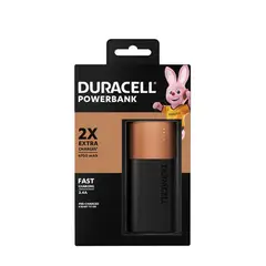 DURACELL - Power Bank PB2 6700mAh Carga Rápida 2.4A 2X Extra Charges