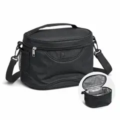 GENERICO - Lonchera térmica textil negro correa regulable aluminizado escolar universitaria oficina trabajo