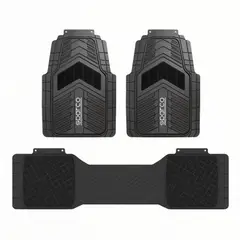 GENERICO - Alfombrilla Protector SPARCO Con Taloneras Universal Negro 3Pcs