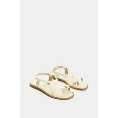 VELEZ - Vélez Sandalia Plana De Cuero Para Mujer Kira Beige