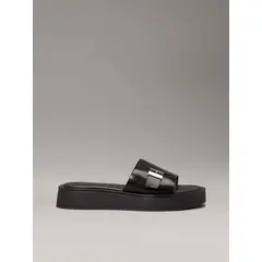 CALVIN KLEIN - SANDALIAS FLATFORM SLIDE W/CK HW - LTH