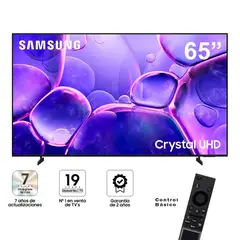 SAMSUNG - Televisor 65 Smart Crystal UHD 4K UN65U8000FG Nuevo Modelo - Negro