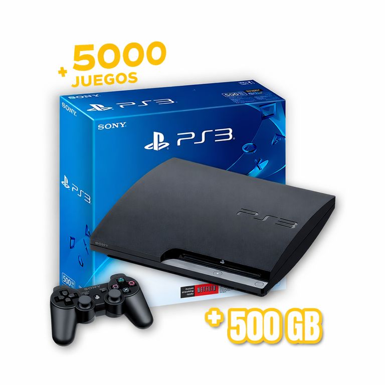 Consola PlayStation 3 / Ps3 Slim Reacondicionado 500GB + 5000 Juegos