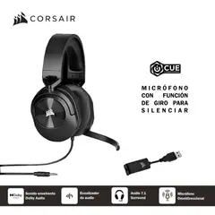 CORSAIR - AUDIFONO GAMING HS55 SURROUND V2 BLACK