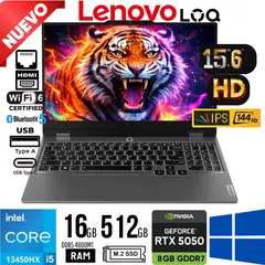 LENOVO - Laptop LOQ Essential 15IRX11 i5-13450HX Ram 16Gb SSD 512GB RTX 5050 8Gb 15.6"FHD WIN 11