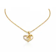 GENERICO - COLLAR CORAZON MADRE E HIJO DORADO