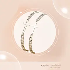 GENERICO - 2 pulseras de acero inoxidable de alta calidad con diseño de cruz