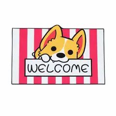 GENERICO - Alfombra pet lover Welcome Corgi para pisos - Dale vida a tu entrada