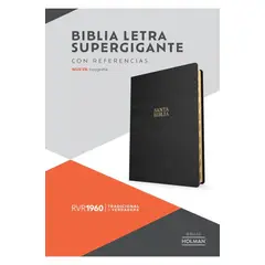 GENERICO - Biblia Reina Valera 1960 — Letra Súper Gigante, Negro Símil Piel con Índice