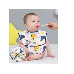 GENERICO - Babero impermeable sin mangas de 0 a 5 años con bolsillo