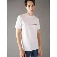 CALVIN KLEIN - CAMISETA SS ANGLED LOGO PIPING PIQUE CK