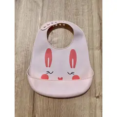 GENERICO - Babero Para Bebe Niña con Recolector Coneja Exclusivo Infantil Silicona