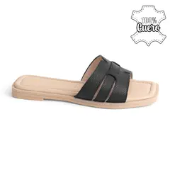 KALURI - Sandalia de Cuero - Carezza Negro