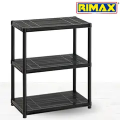 RIMAX - Estantería Solido de Plástico Negro 3 Niveles - RIMAX.