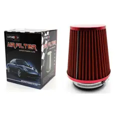GENERICO - Filtro De Aire Deportivo Universal Color Rojo Alto Flujo 15Cm