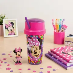GENERICO - Vaso Snack Infantil 2 en 1 Ratón Rosa 465ml