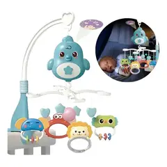 BIBI - Móvil Cuna Giratorio Musical Con Proyector para Bebé Azul