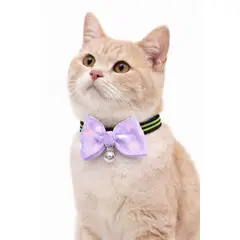 GENERICO - COLLAR PARA GATOS MICHI CORAZONES LILA