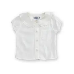 DANUS - Blusa manga corta cuello bebe lino niña