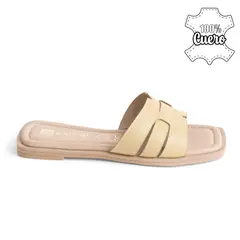 KALURI - Sandalia de Cuero - Carezza Mantequilla