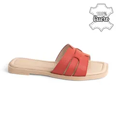 KALURI - Sandalia de Cuero - Carezza Rojo