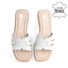 KALURI - Sandalia de Cuero - Carezza Blanco