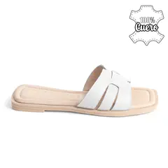 KALURI - Sandalia de Cuero - Carezza Blanco