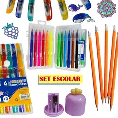 GENERICO - BOX 1 - Juego de útiles escolares lapiceros lápices y plumones