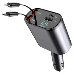 OEM - Cargador Retráctil para Auto 120W - 4 en 1, Carga Rápida