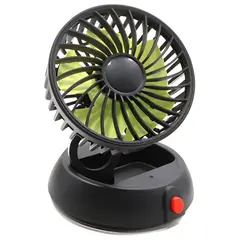 GENERICO - Ventilador Con Cable 1.5m Y Entrada a Cigarrera Universal Negro