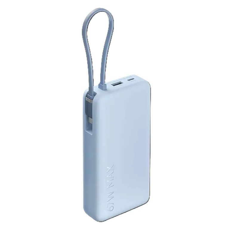 Power Bank 67W 20000mha Cable Integrado Azul Hielo