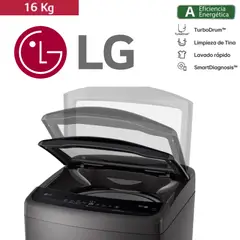 LG - LAVADORA 16KG CARGA SUPERIOR COLOR NEGRO MOD WT16OBVTB